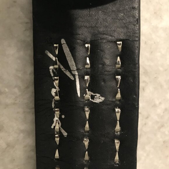 Hot Topic Belt 80s Pyramid Studded Mens XL Black Snap Buckle Punk Goth Emo - Picture 3 of 6